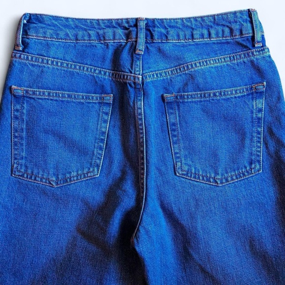 Topshop MOTO Blue Denim High Waisted Rise Straight Mom Jeans - Picture 3 of 8